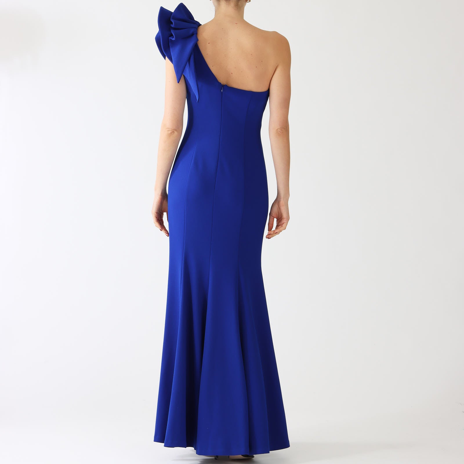 Royal Sapphire One Shoulder Evening Dress