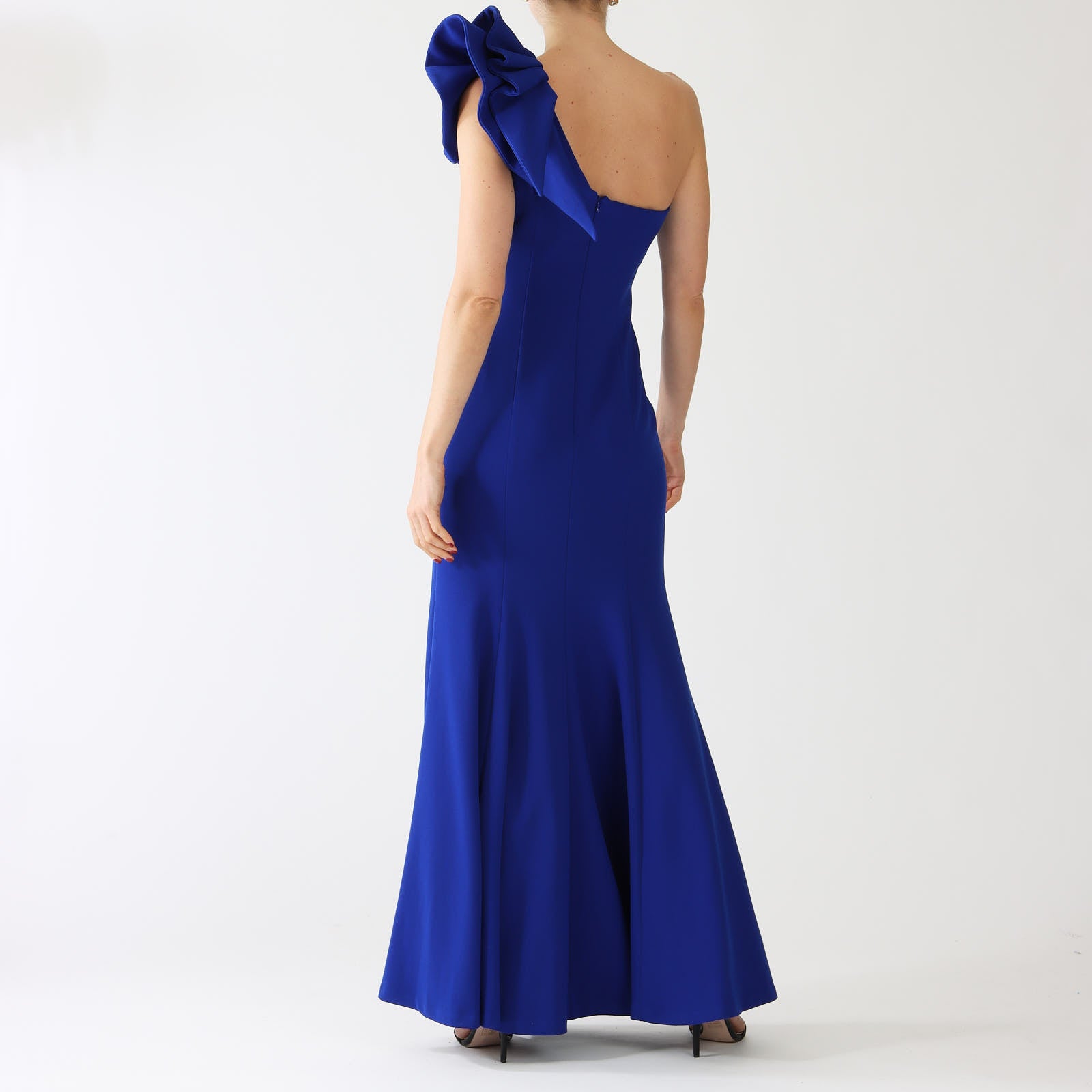 Royal Sapphire One Shoulder Evening Dress