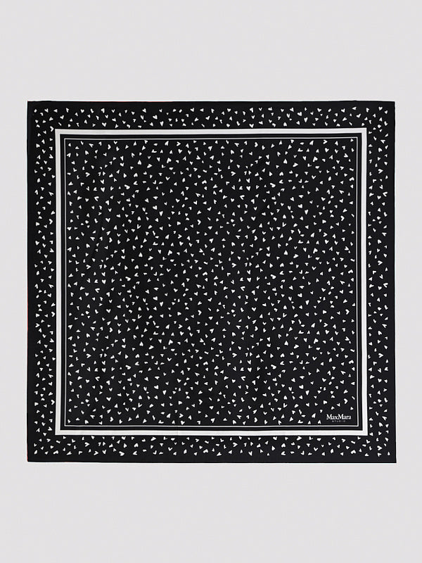 Black Micro Socrate Silk Scarf