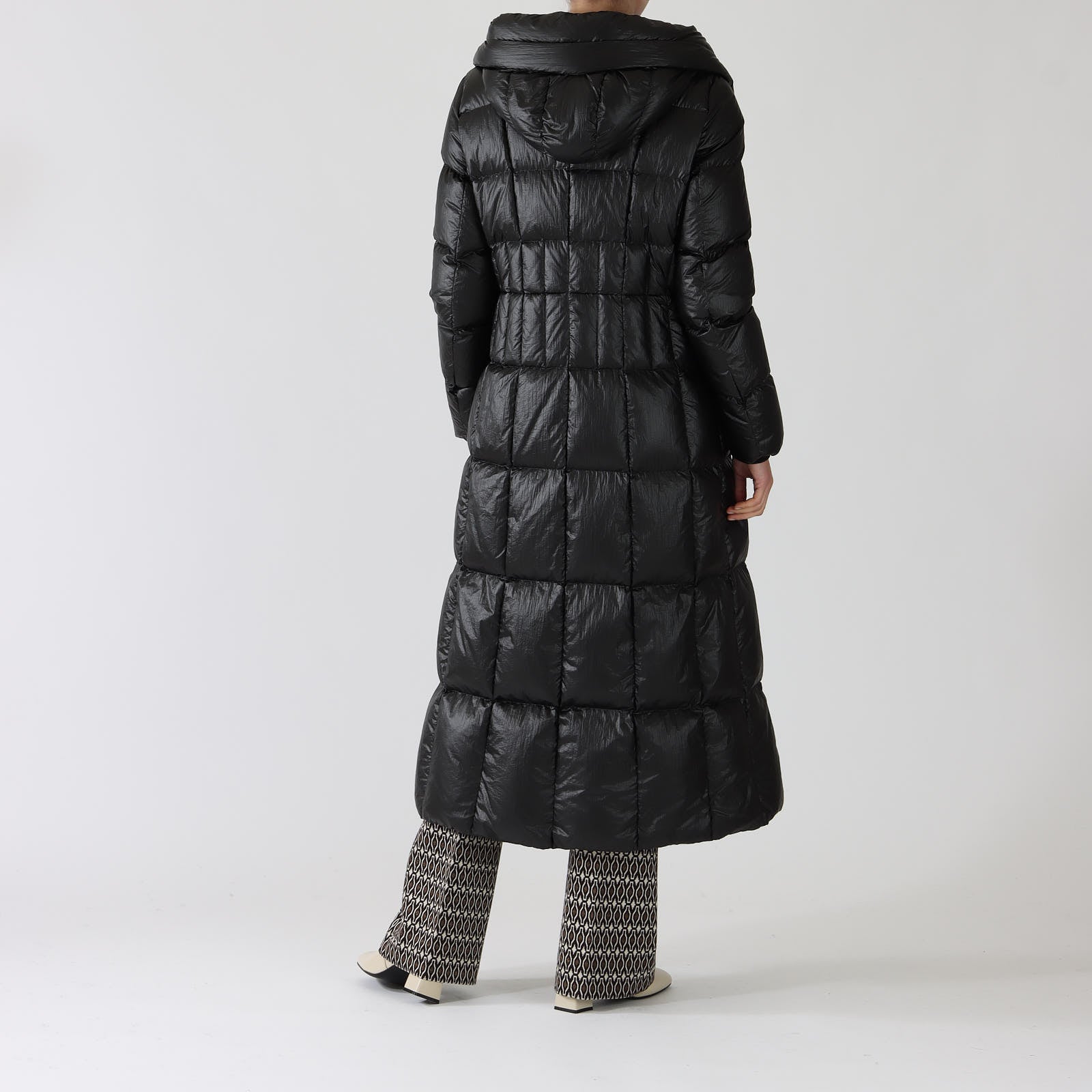 Nevina Black Down Quilted Coat