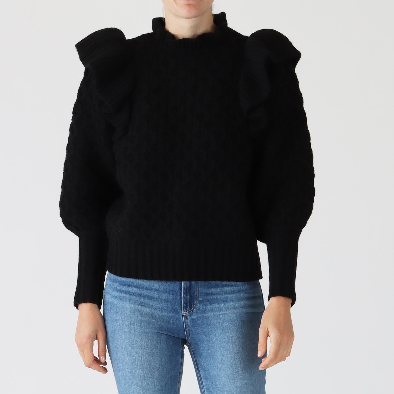 Sydnie Black Textured Knit Sweater