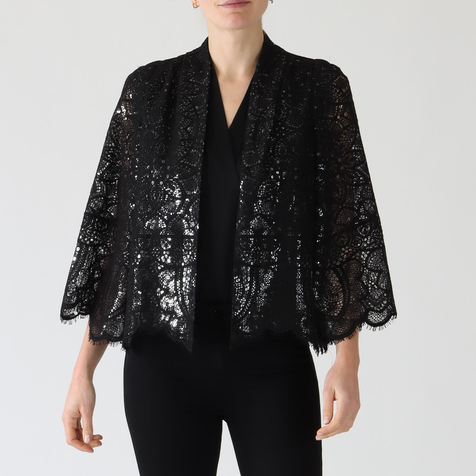 Delilah Black Sequin Lace Jacket