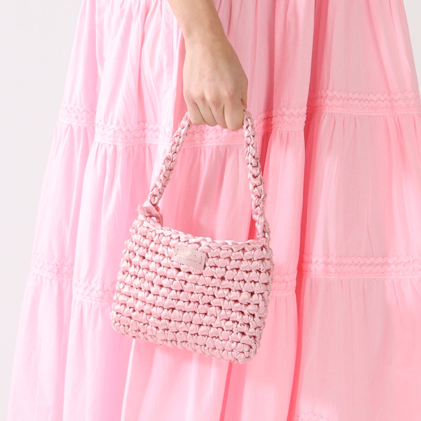 Rose Gioia Woven Satin Mini Bag