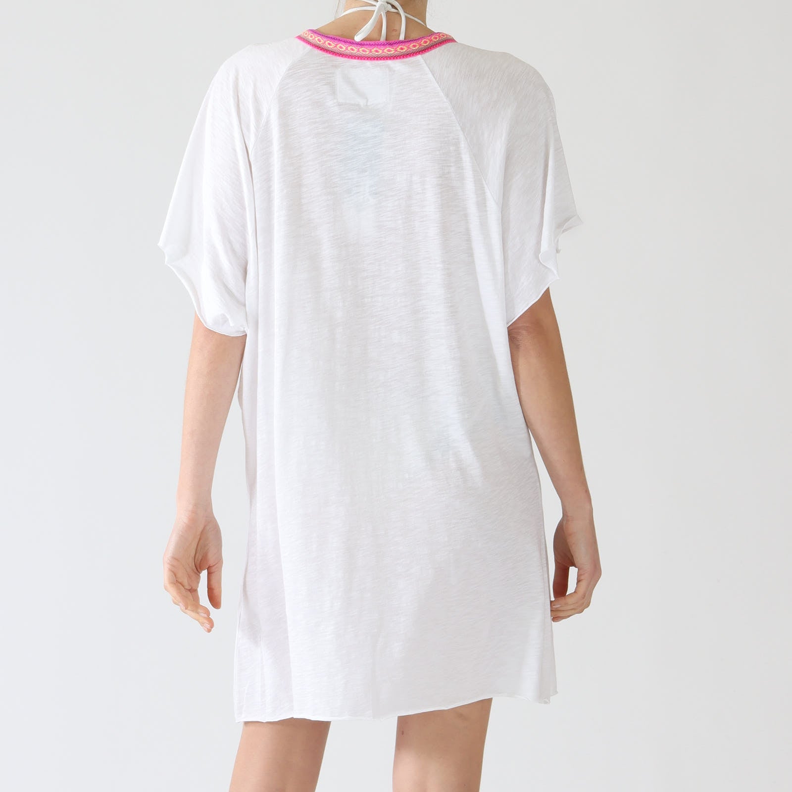 White Pima Abaya Mini Dress