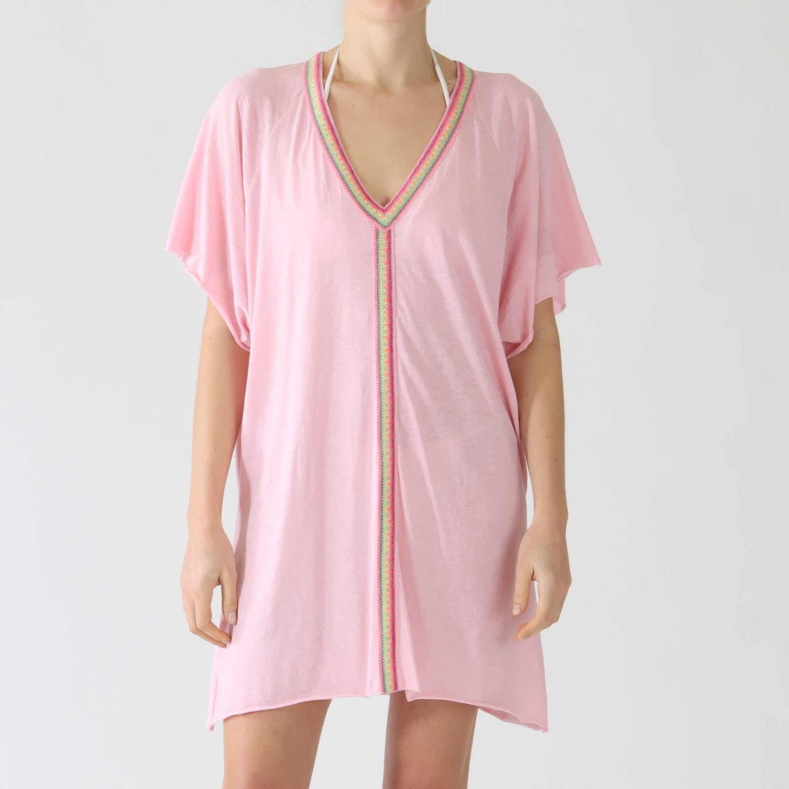 Light Pink Pima Abaya Mini Dress