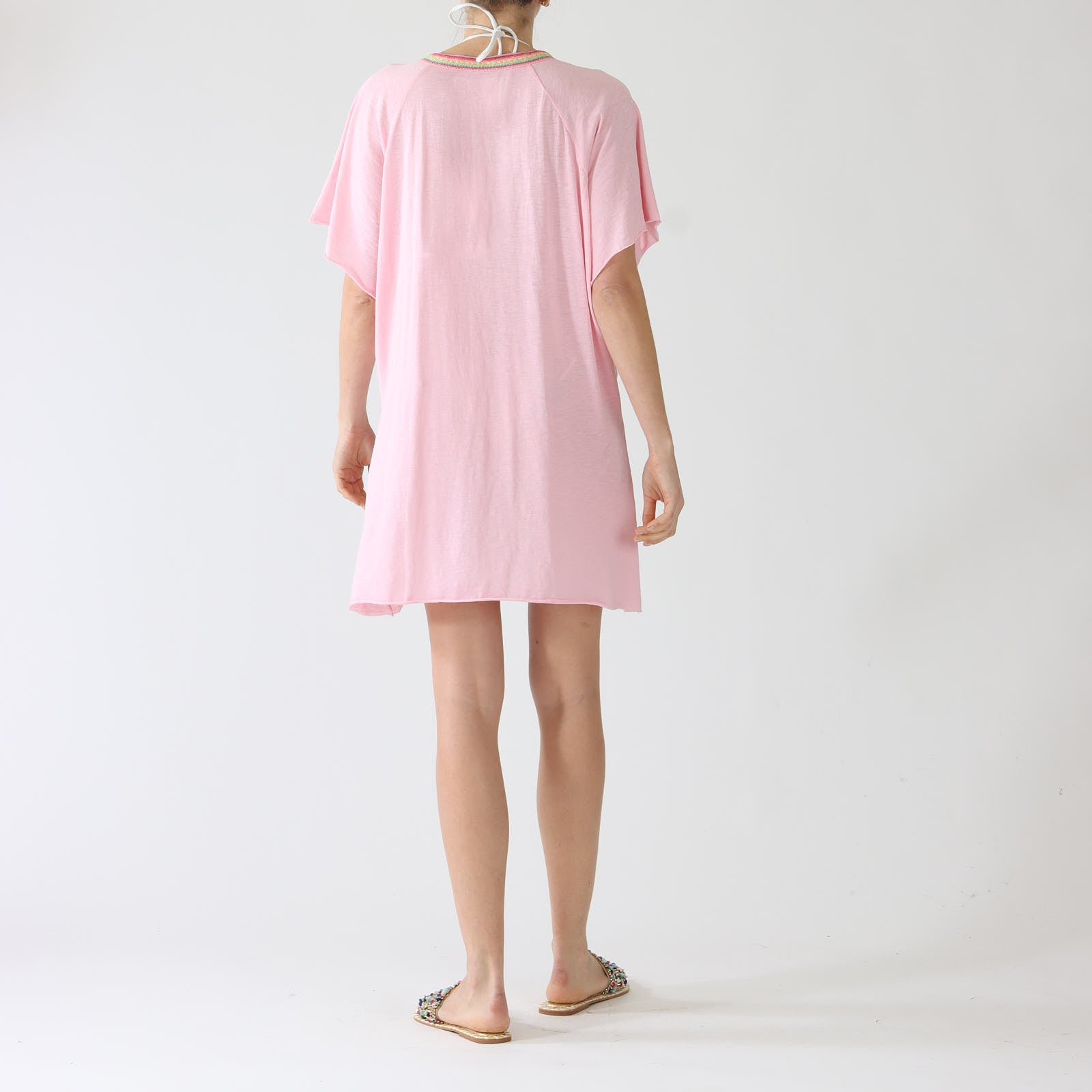 Light Pink Pima Abaya Mini Dress