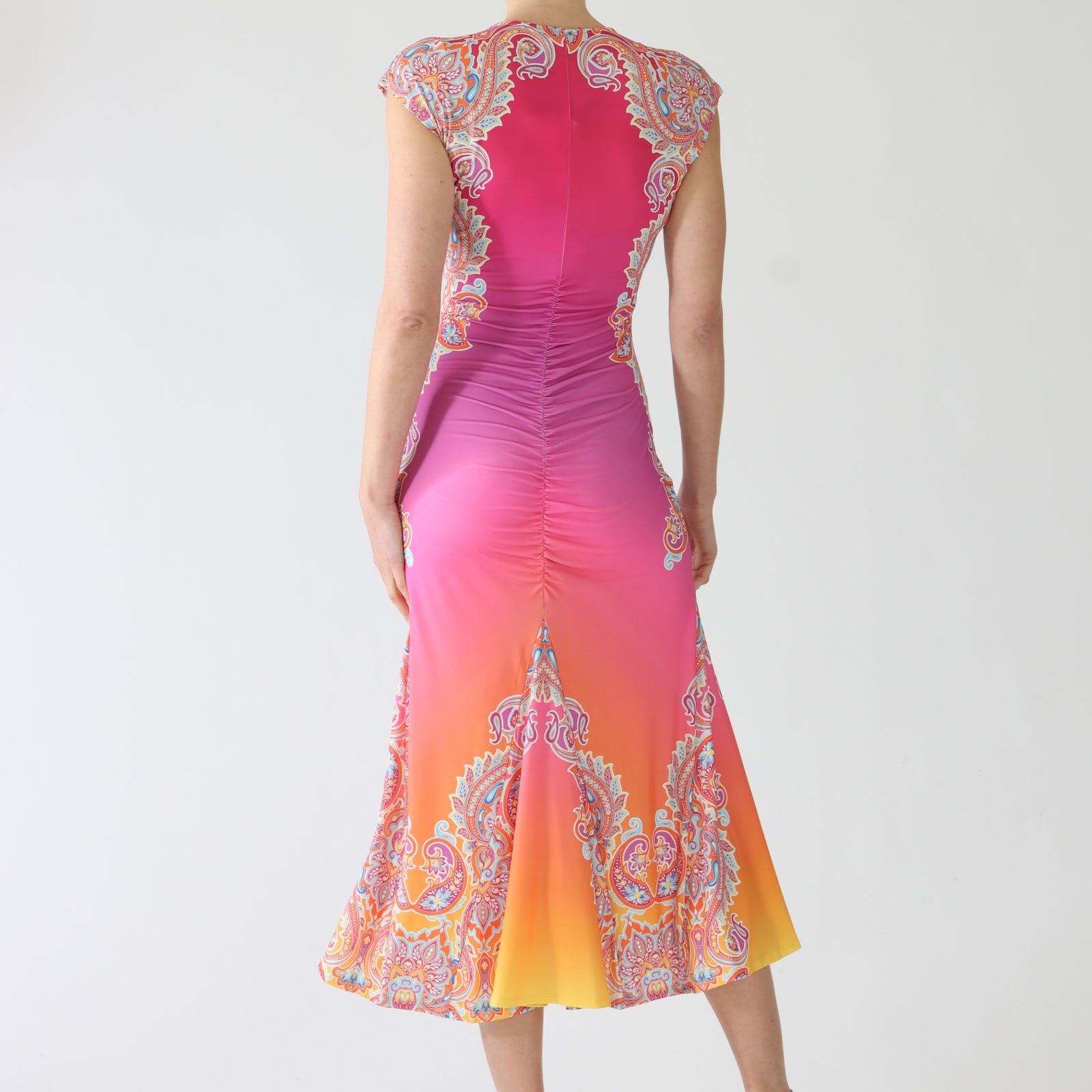 Pink Samantha Midi Jersey Dress
