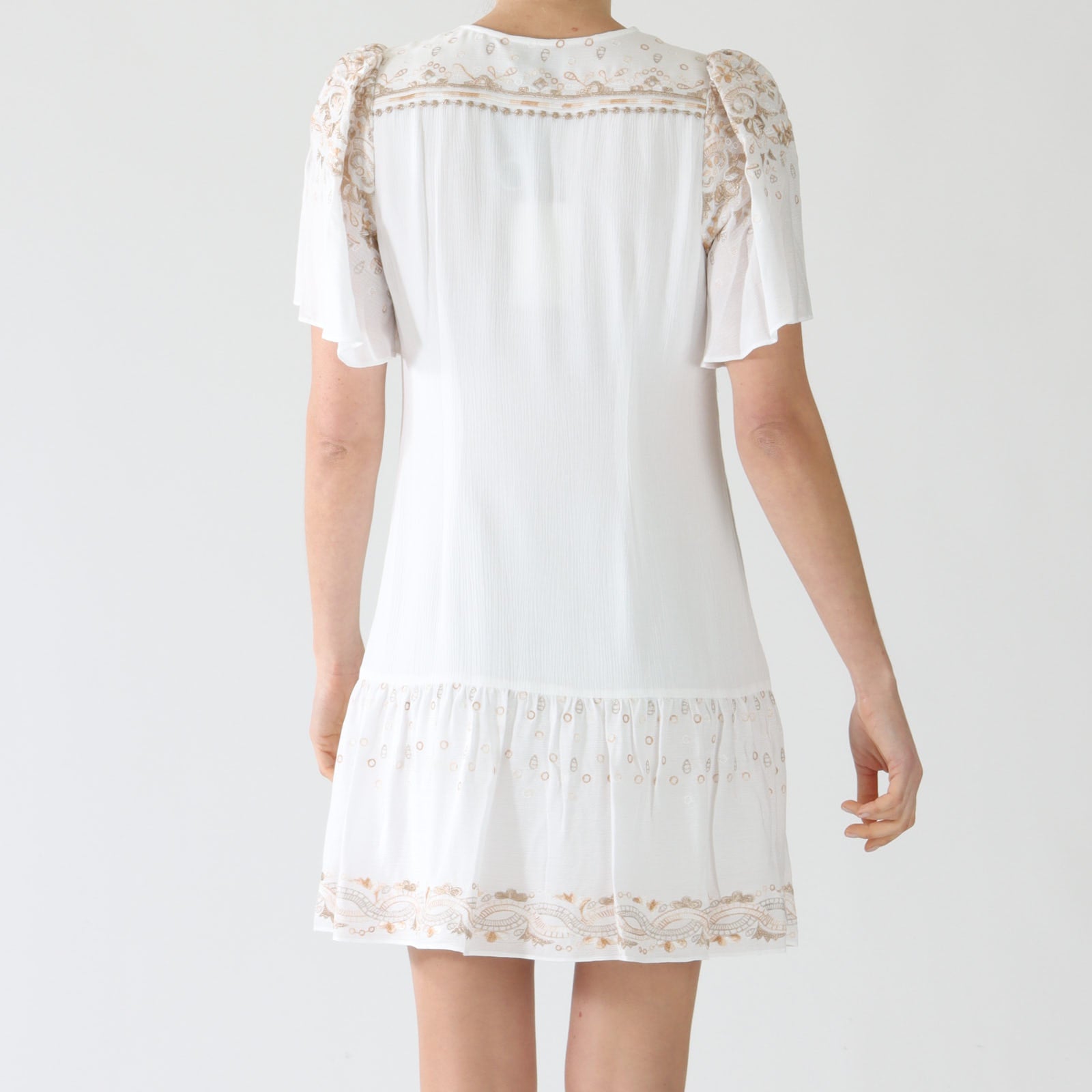 Ariana Ivory Embroidered Mini Dress
