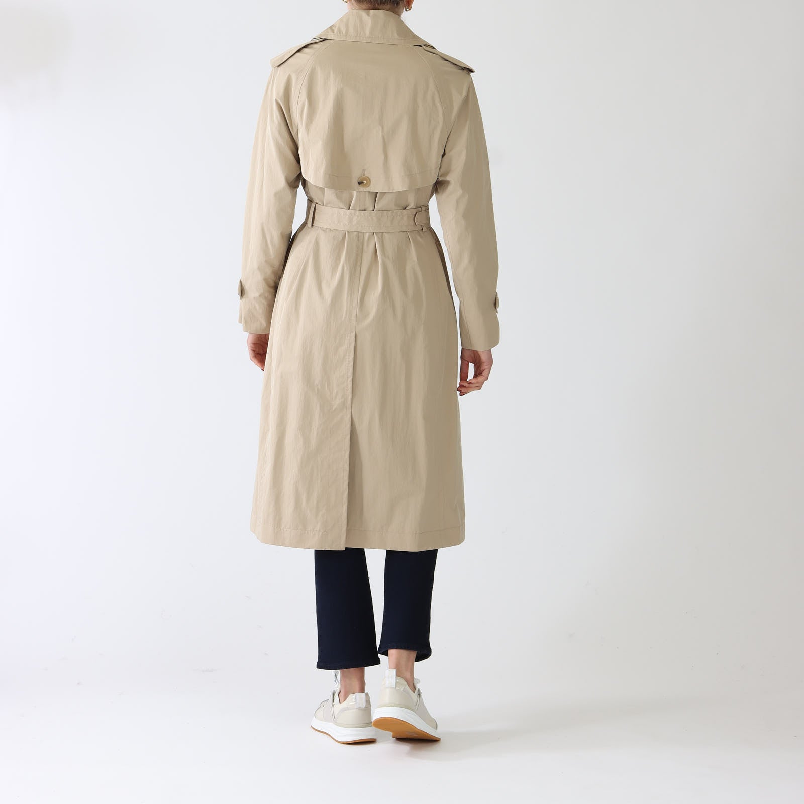 Gytha Camel Double-Breasted Trench Coat