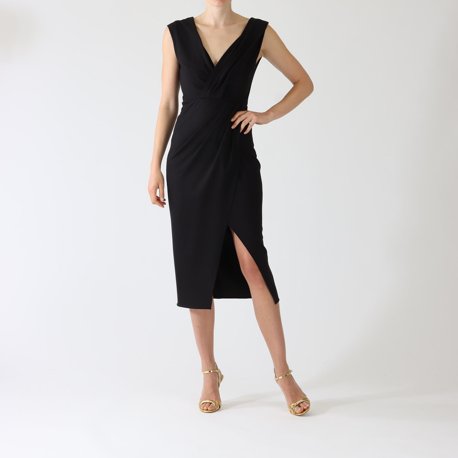 Black Hallie Wrap Dress