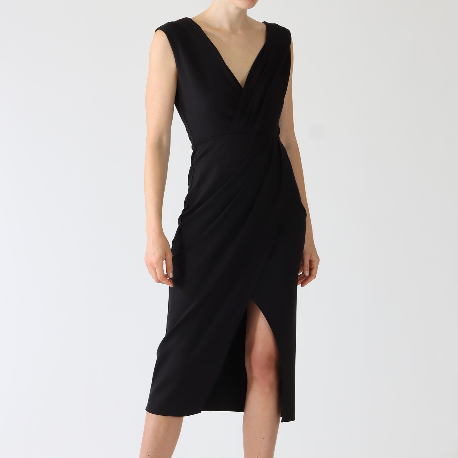 Black Hallie Wrap Dress