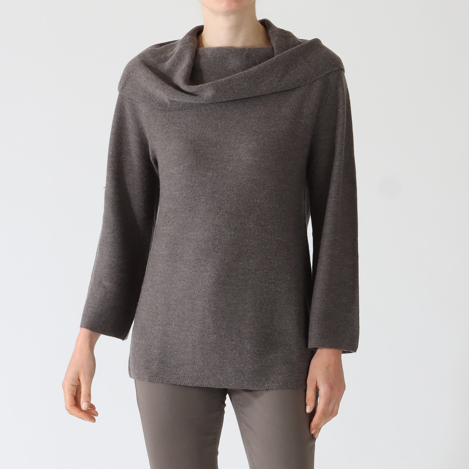 Taupe Shawl Collar Sweater