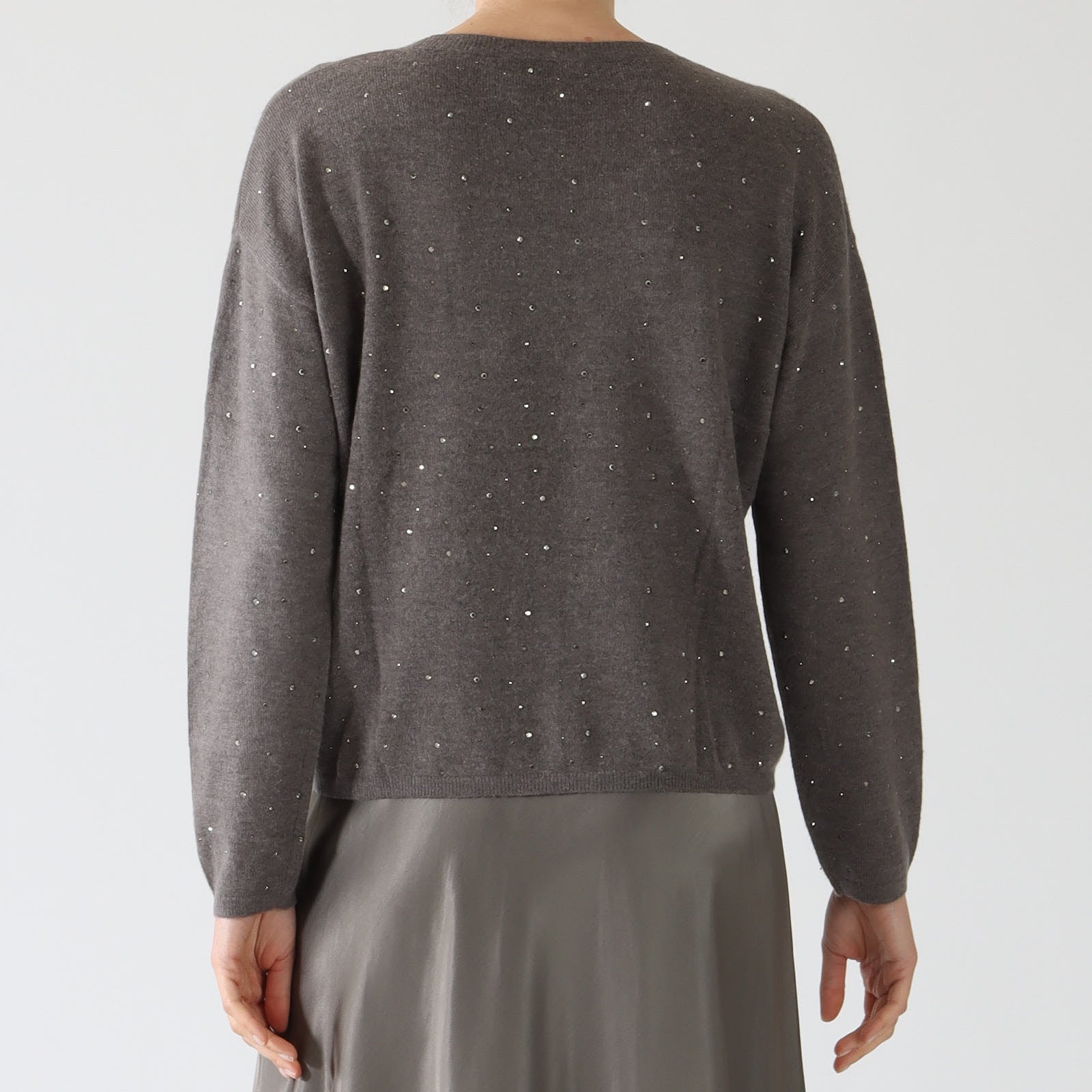 Taupe Rhinestone Sweater