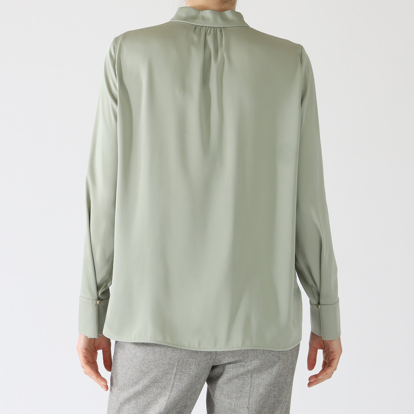 Frozen Sage V-Neck Blouse