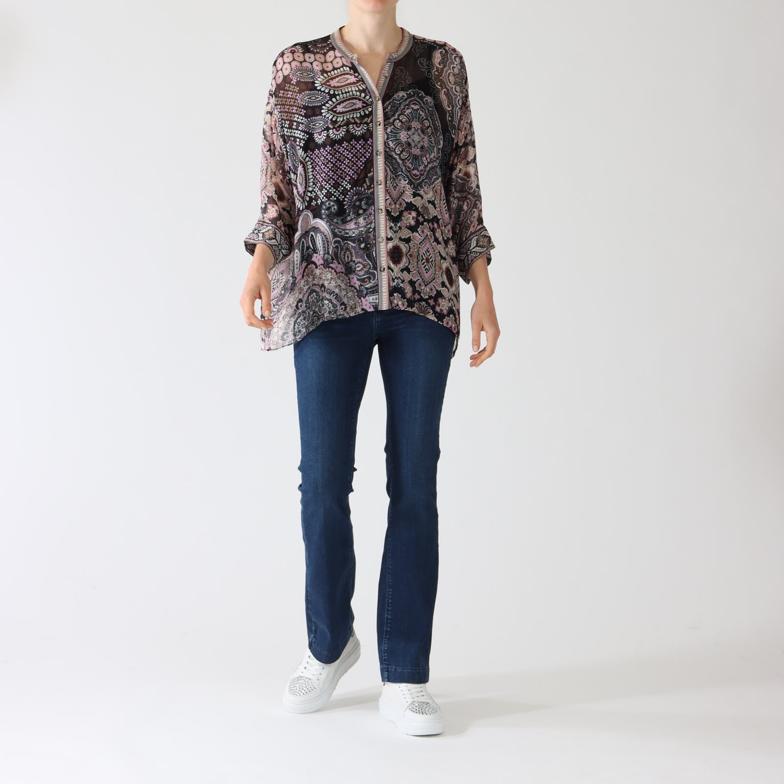 Black Brinley Printed Blouse