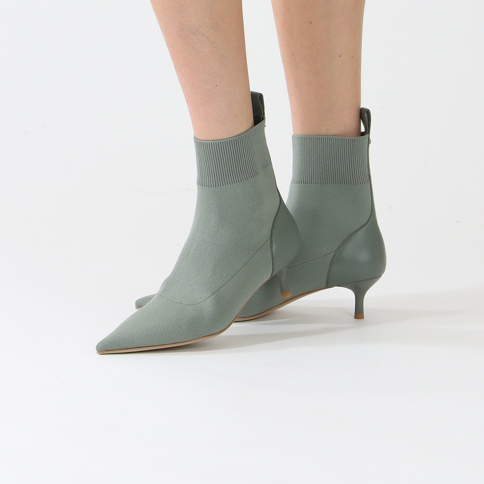 Frozen Sage Knit Stiletto Bootie