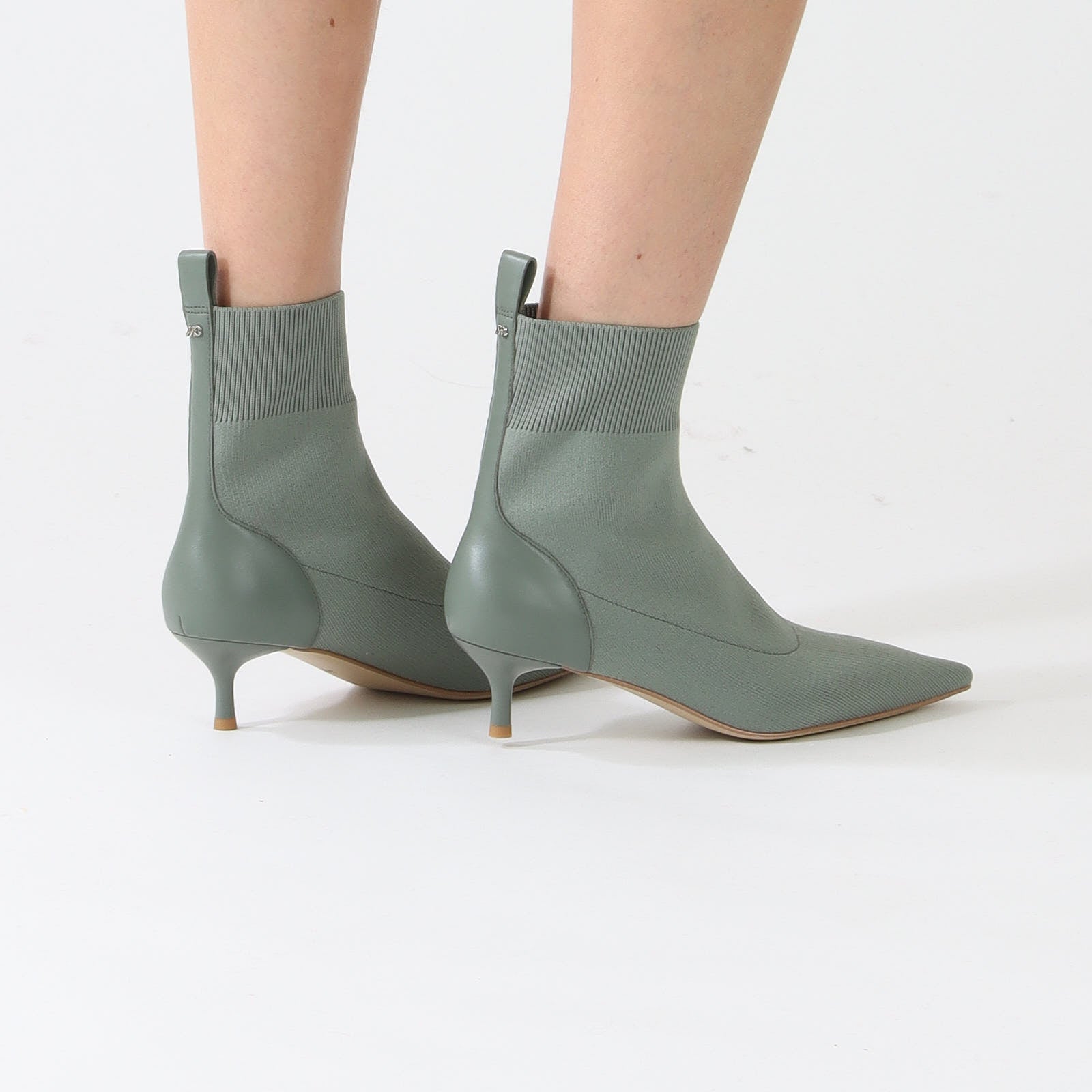 Frozen Sage Knit Stiletto Bootie