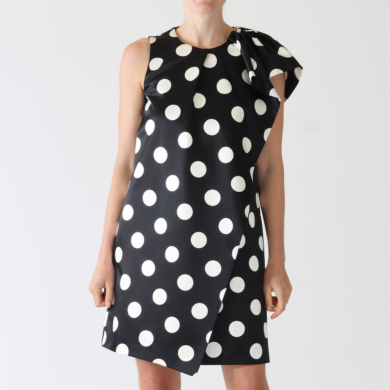 Black & White Tattico Duchess Satin Dress