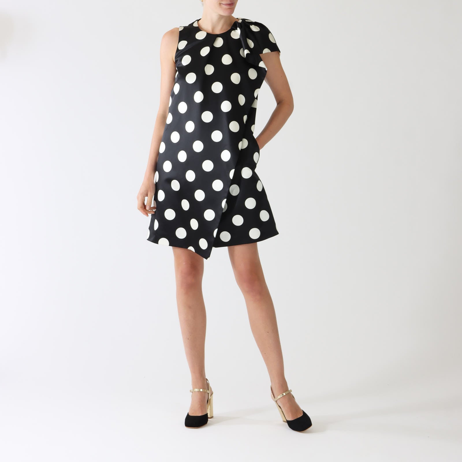 Black & White Tattico Duchess Satin Dress