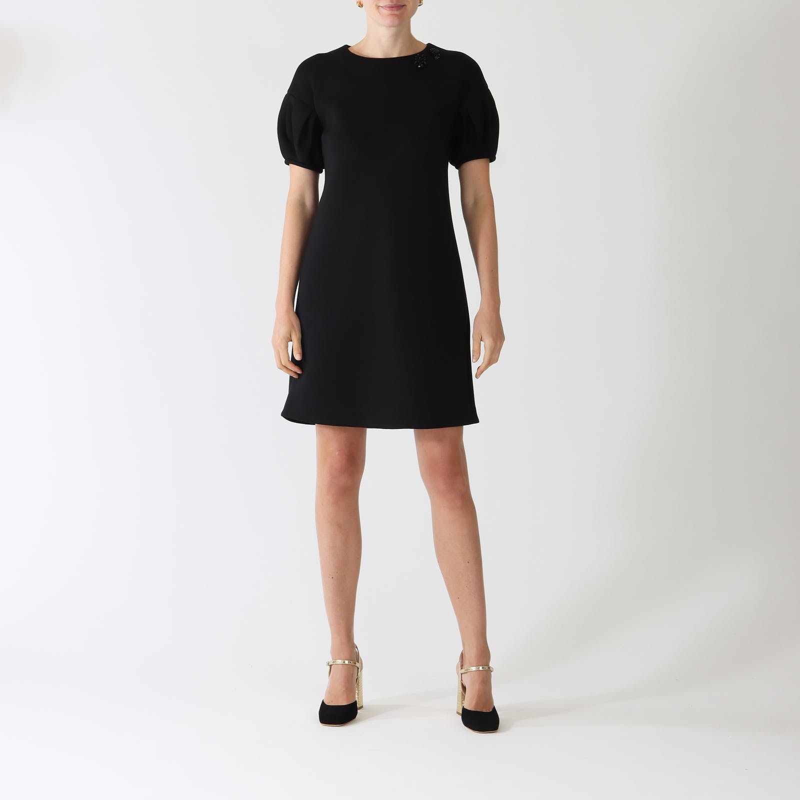 Black Ursola Scuba Jersey Mini Dress