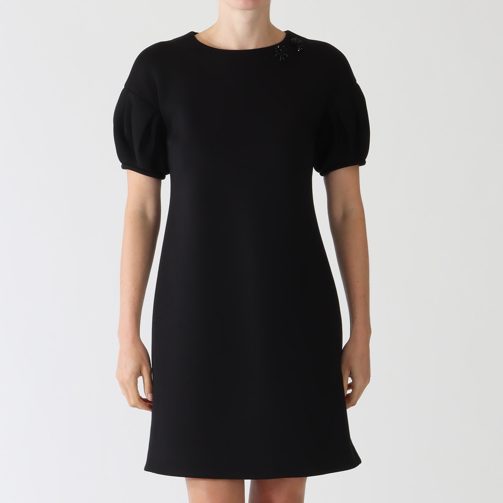 Black Ursola Scuba Jersey Mini Dress