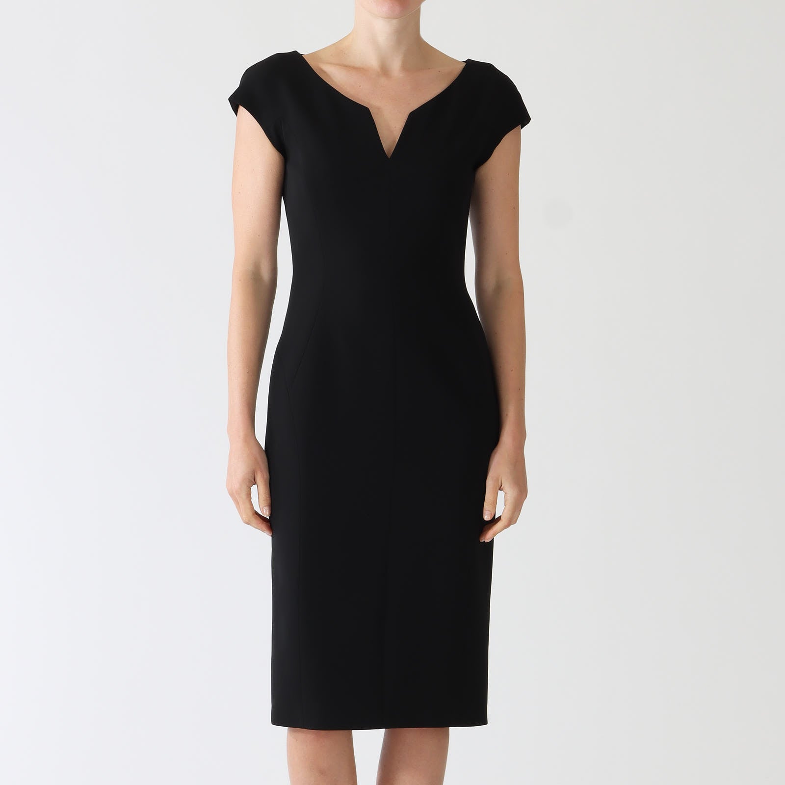 Visby Black Cady Midi Dress