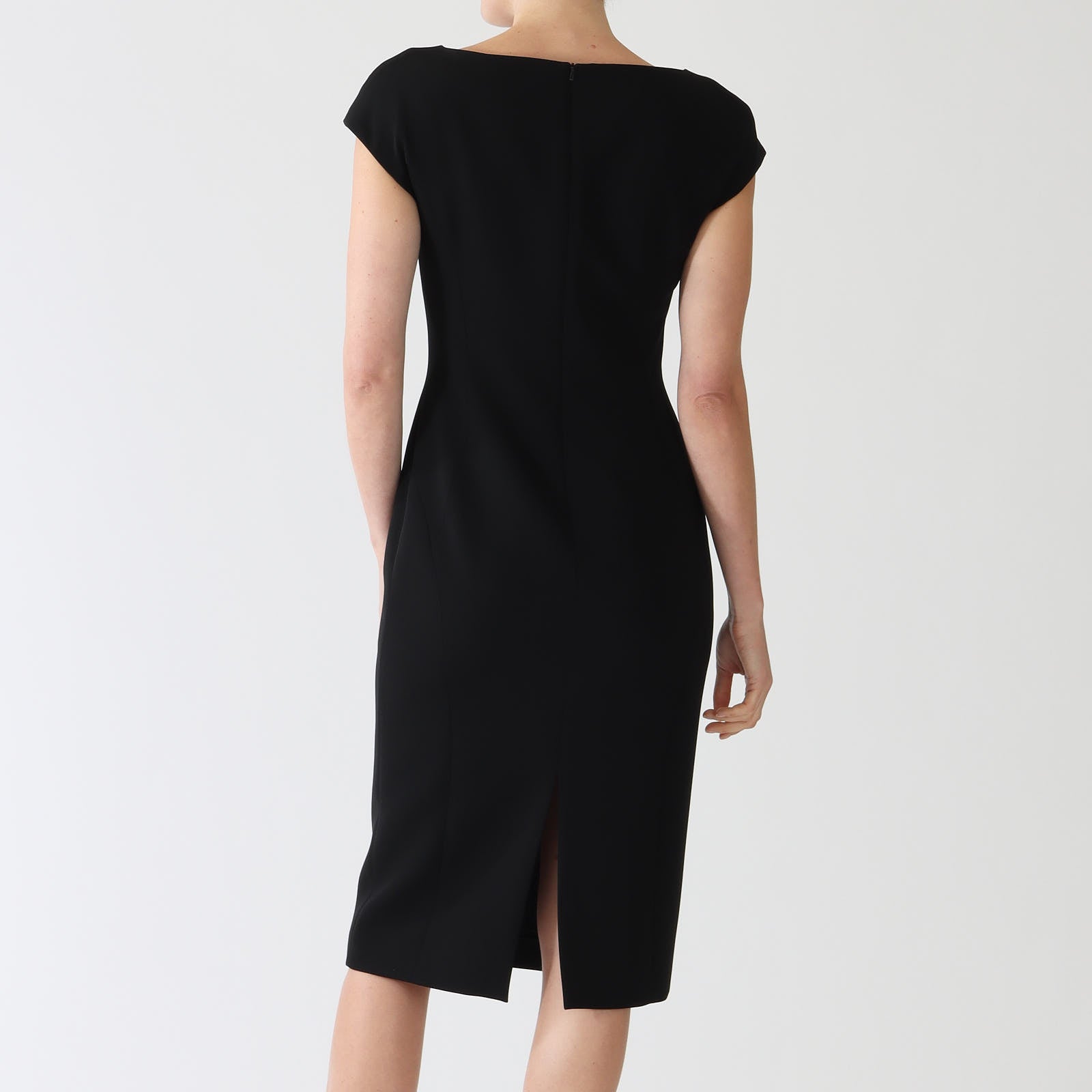 Visby Black Cady Midi Dress