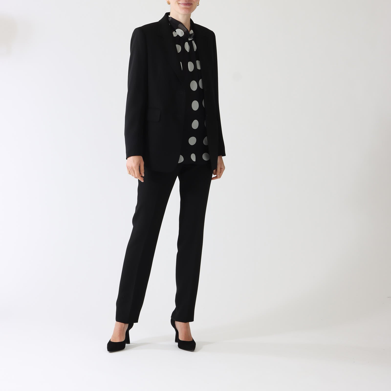 Black Linz Single-Breasted Cady Blazer