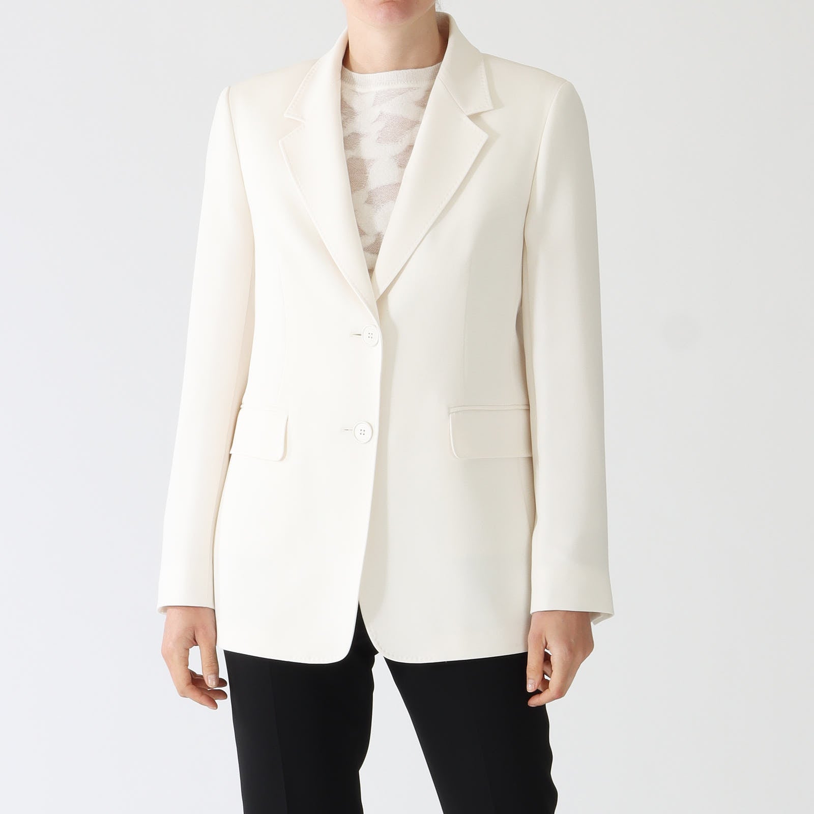 White Linz Single-Breasted Cady Blazer