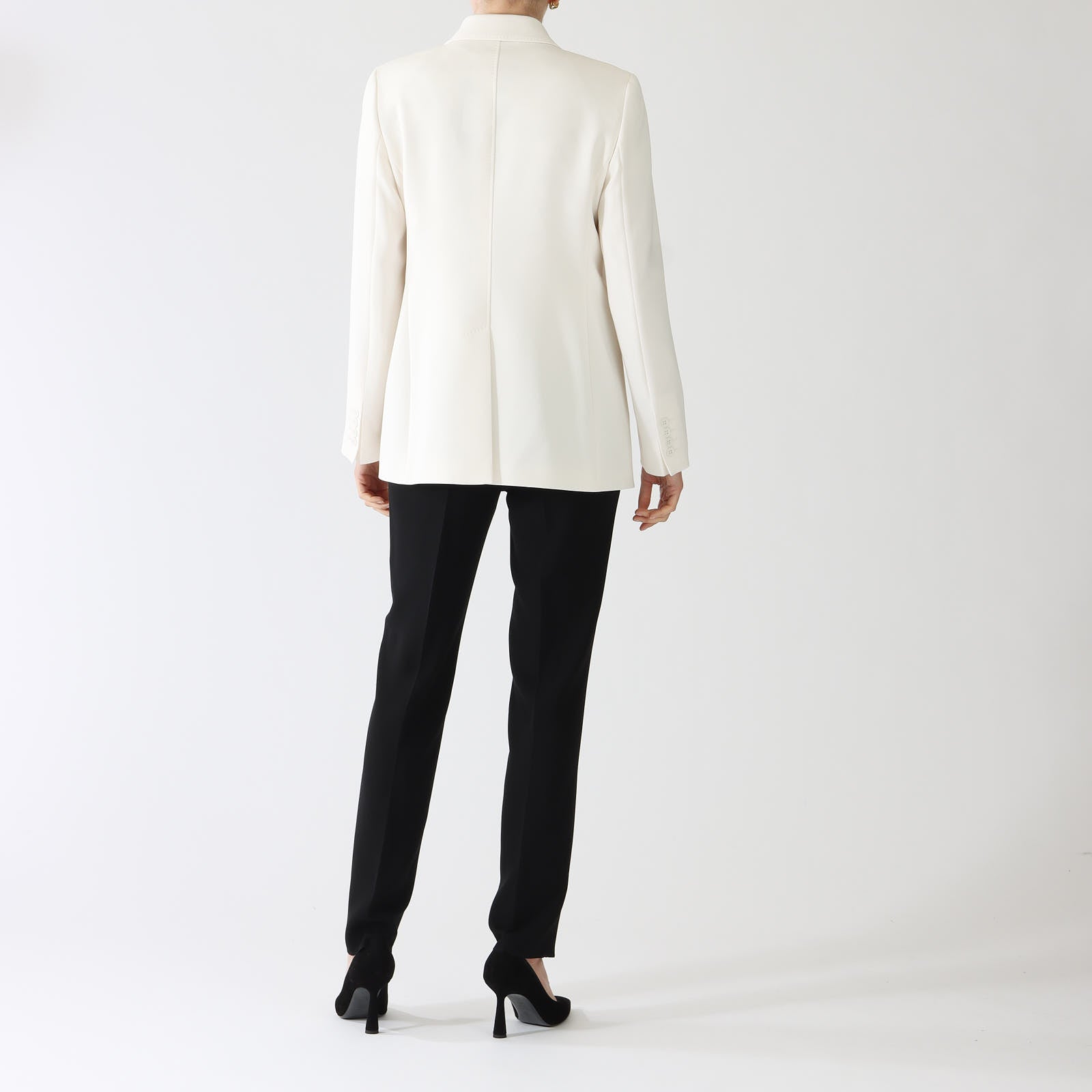 White Linz Single-Breasted Cady Blazer