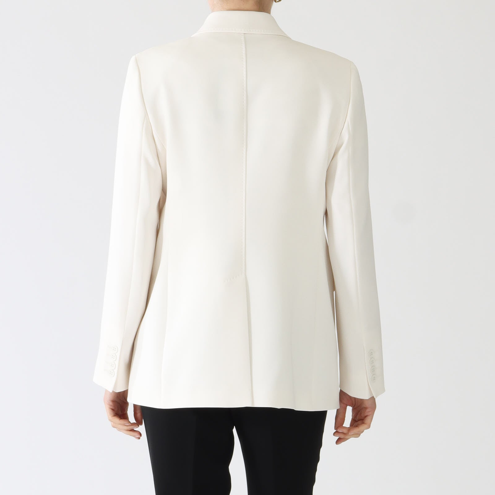 White Linz Single-Breasted Cady Blazer