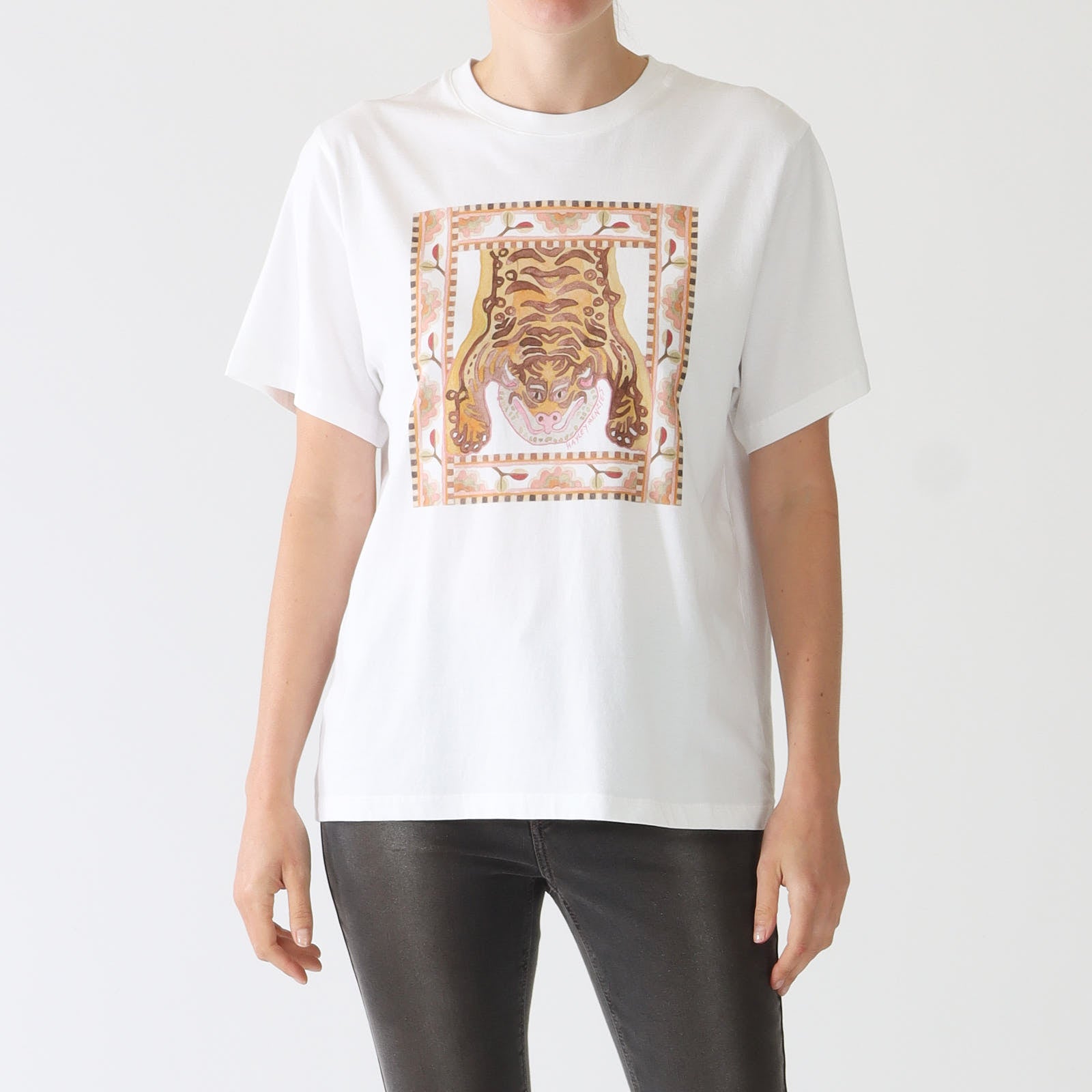 White Lotus Tiger Print T-Shirt