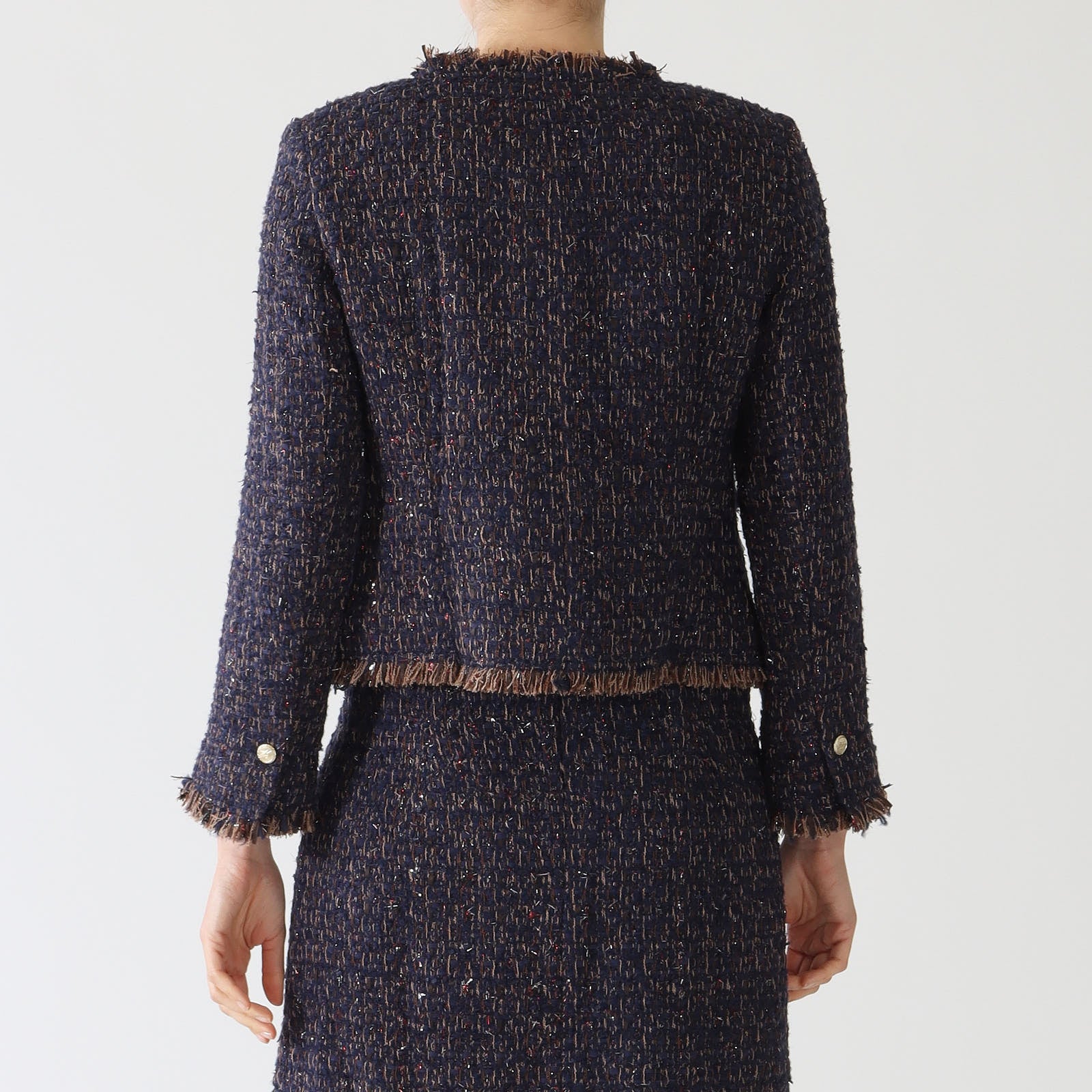 Navy Malani Tweed Bouclé Jacket