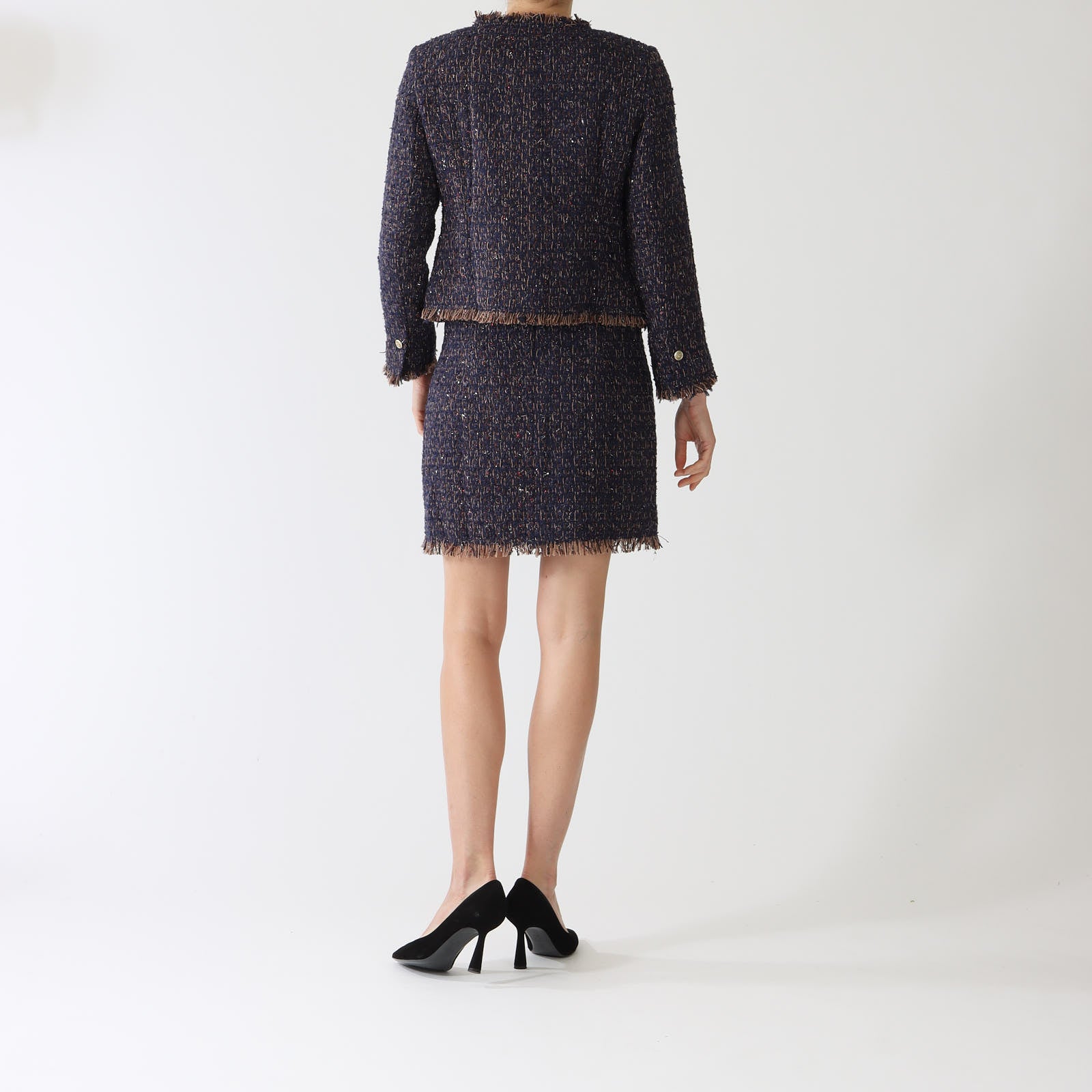 Navy Malani Tweed Bouclé Jacket