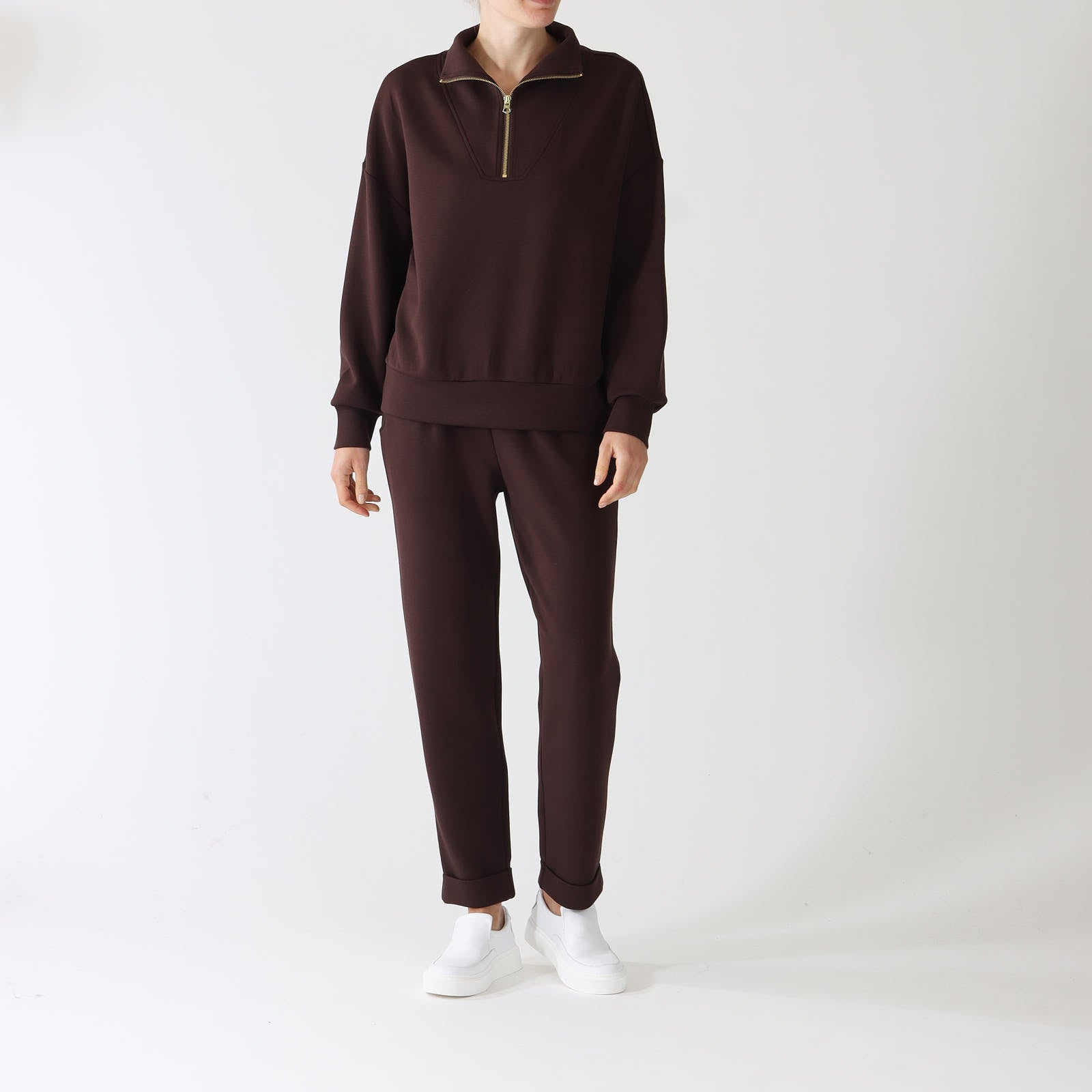 Coffee Bean Hawley Half-Zip Sweater