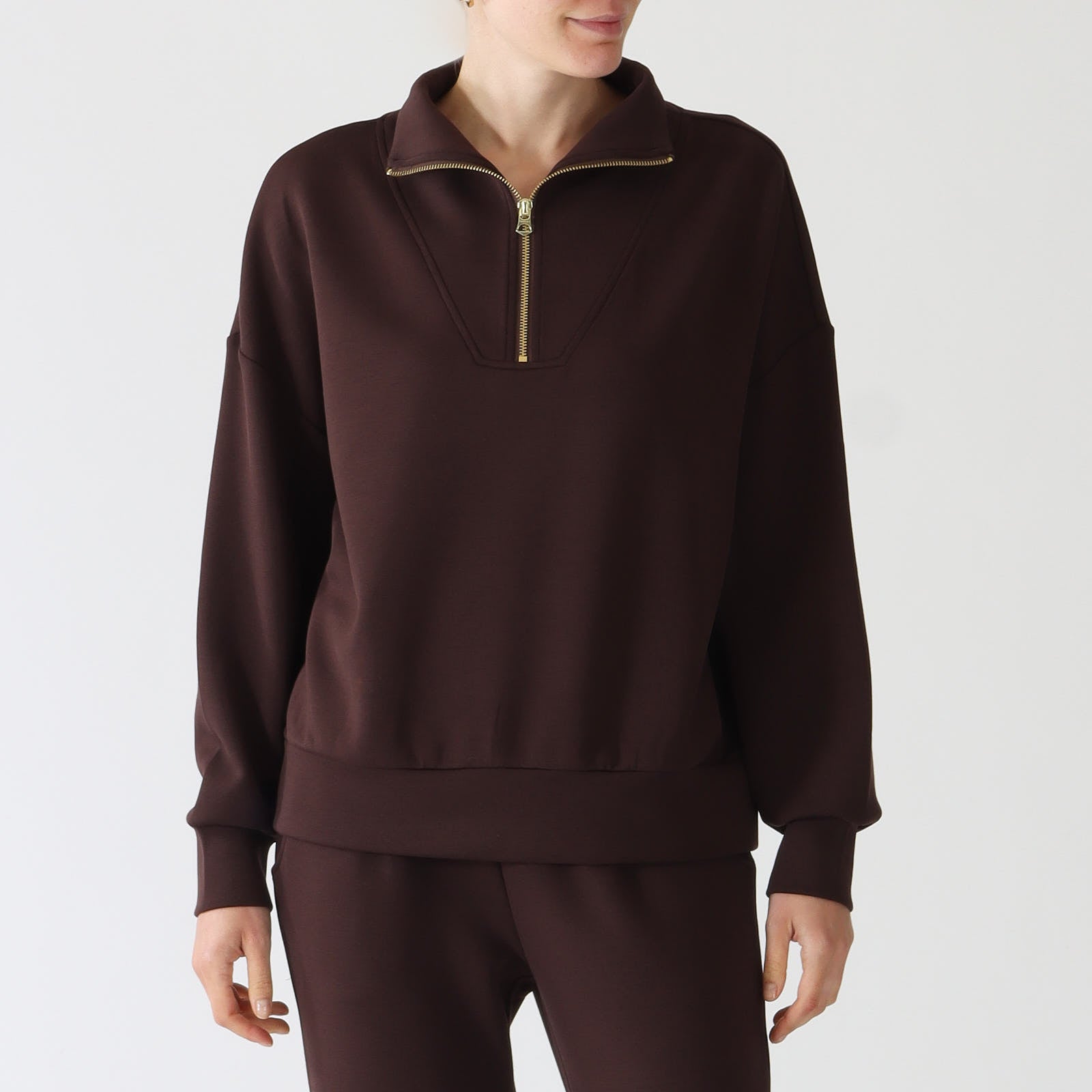 Coffee Bean Hawley Half-Zip Sweater