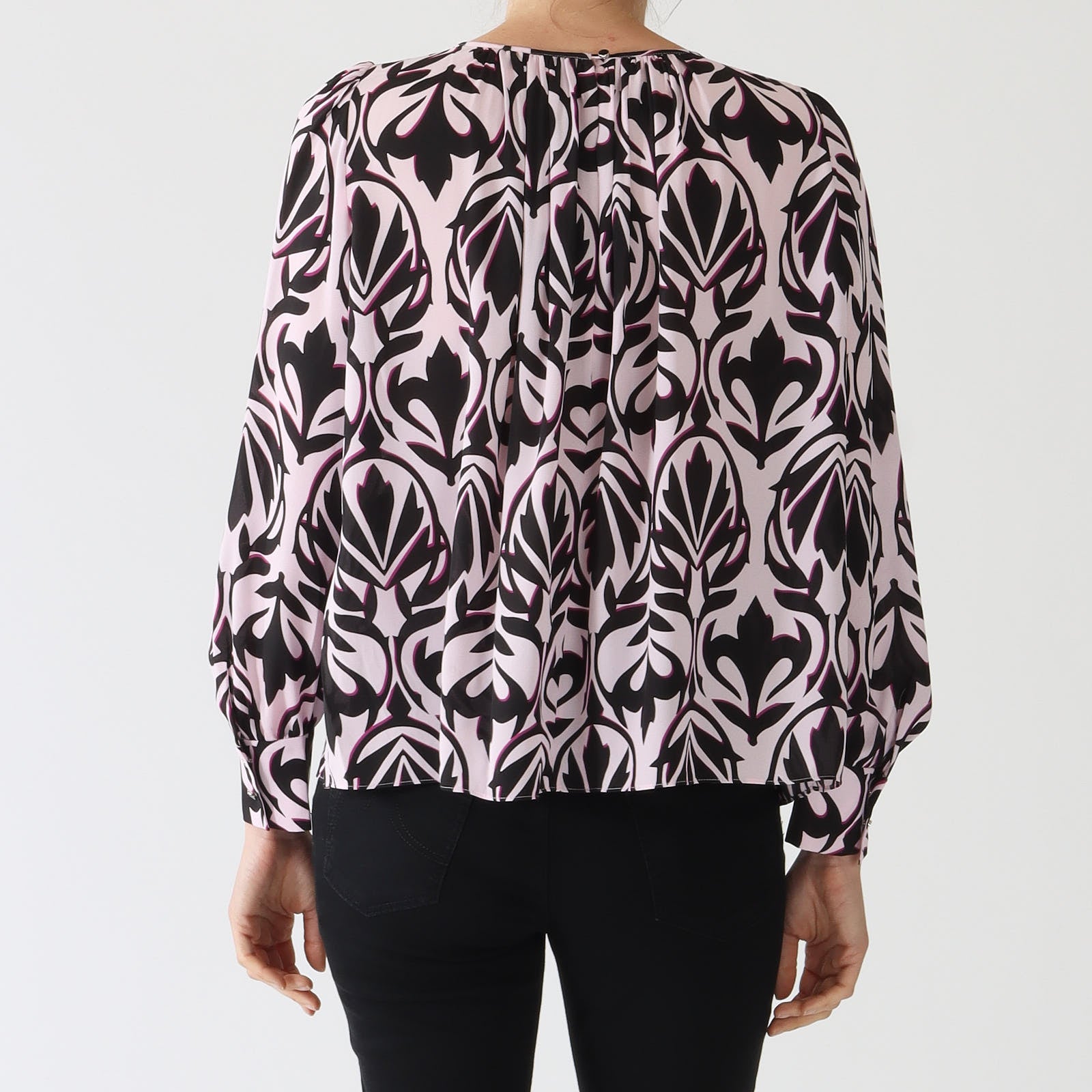 Bright Rose Tan Tangy Print Blouse