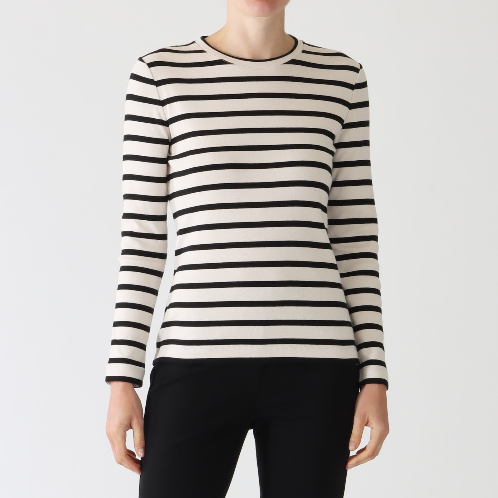 Eggshell & Black Striped T-Shirt