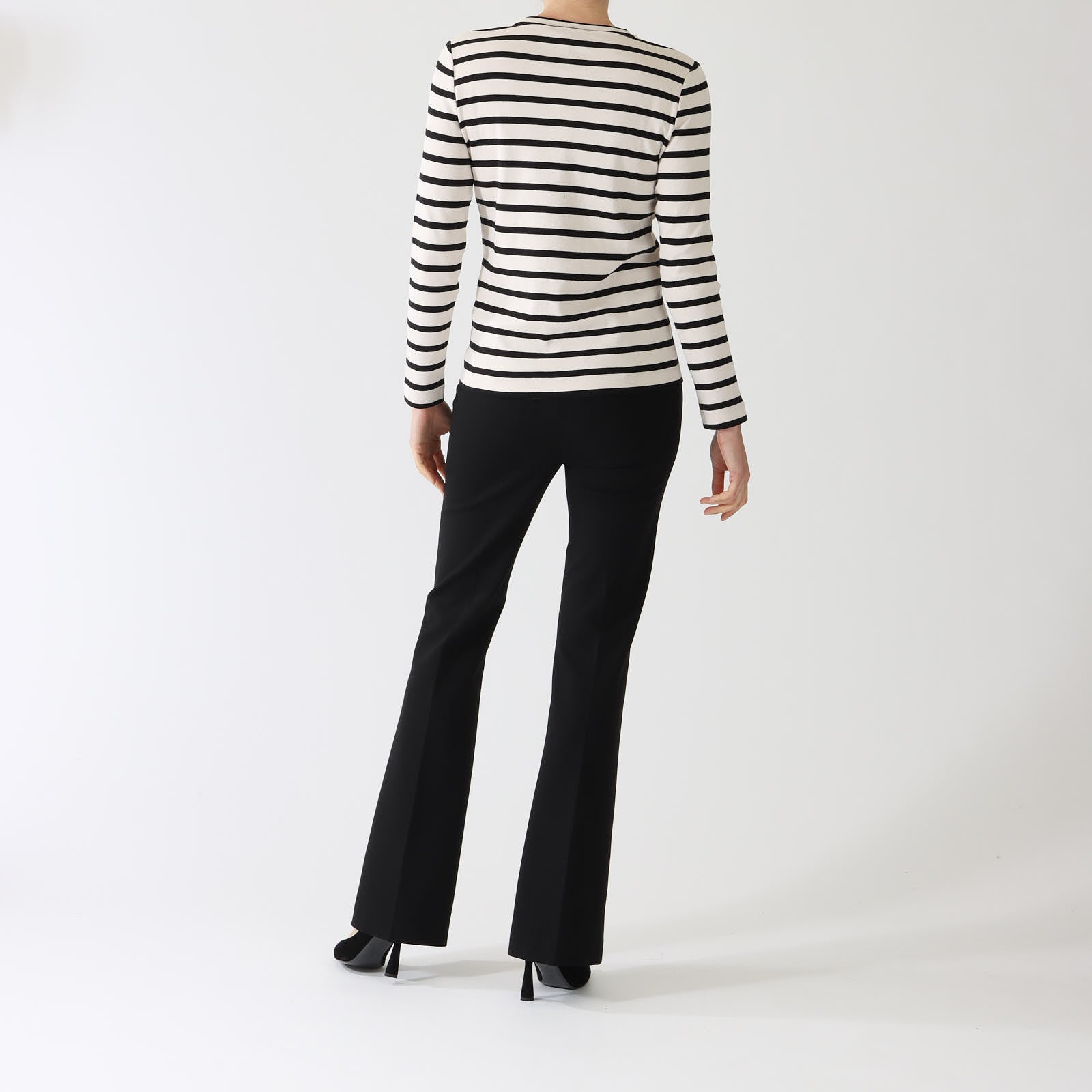 Eggshell & Black Striped T-Shirt