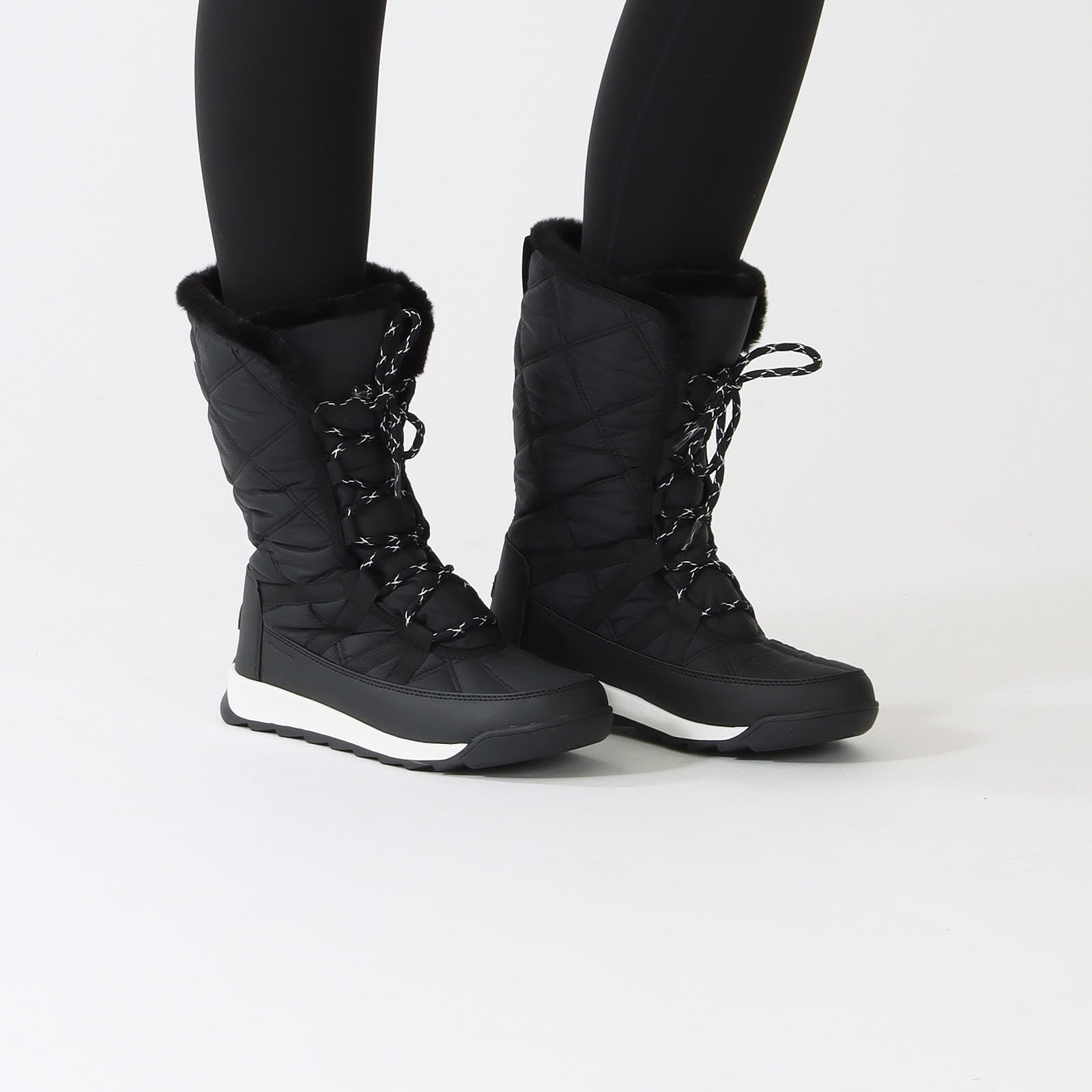 Black & Sea Salt Whitney II Plus Tall Lace Boots