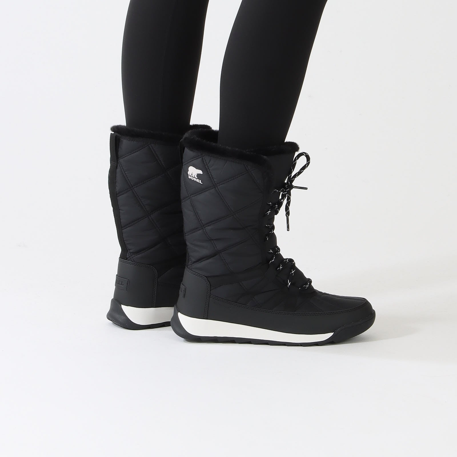 Black & Sea Salt Whitney II Plus Tall Lace Boots