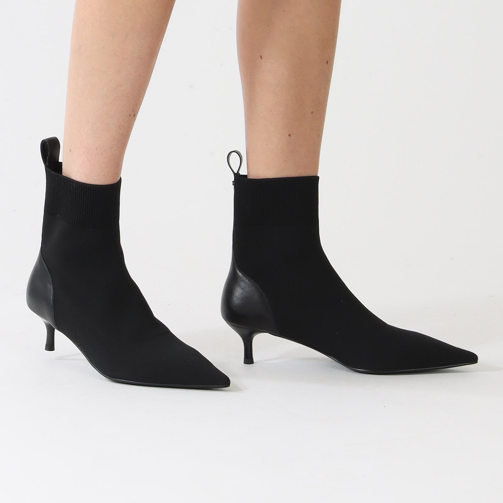 Black Knit Stiletto Bootie