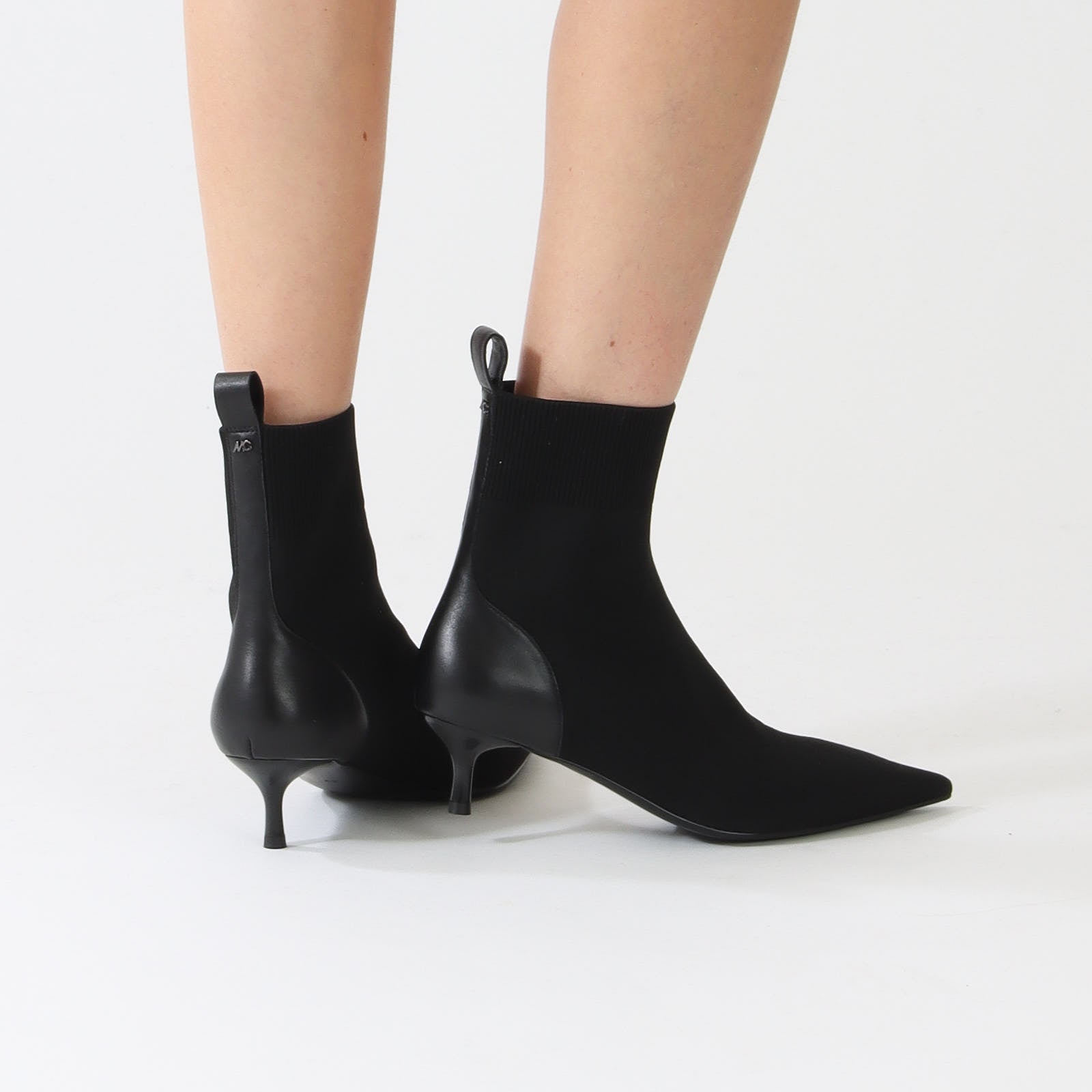 Black Knit Stiletto Bootie