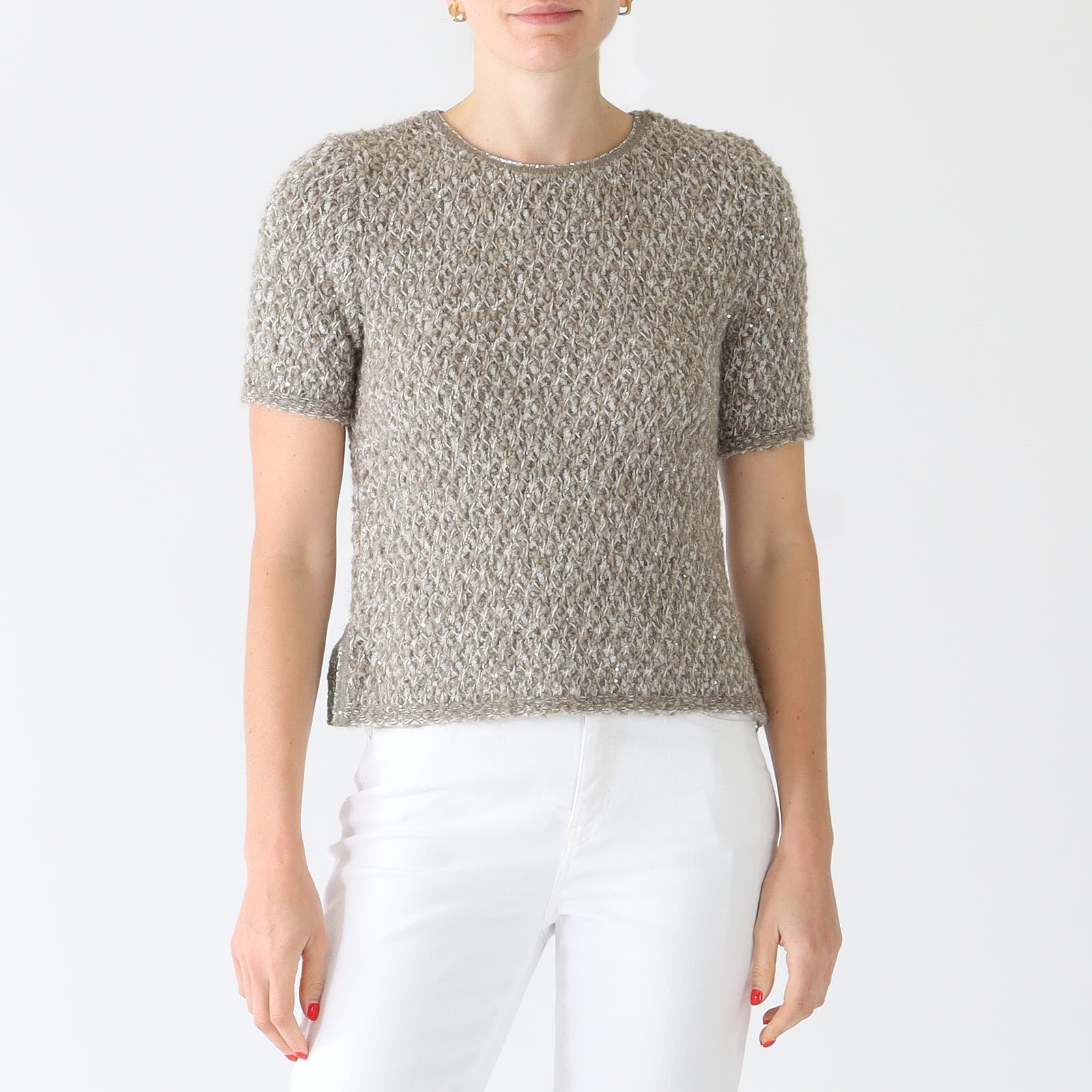 Sage Powder Textured Knit Sweater