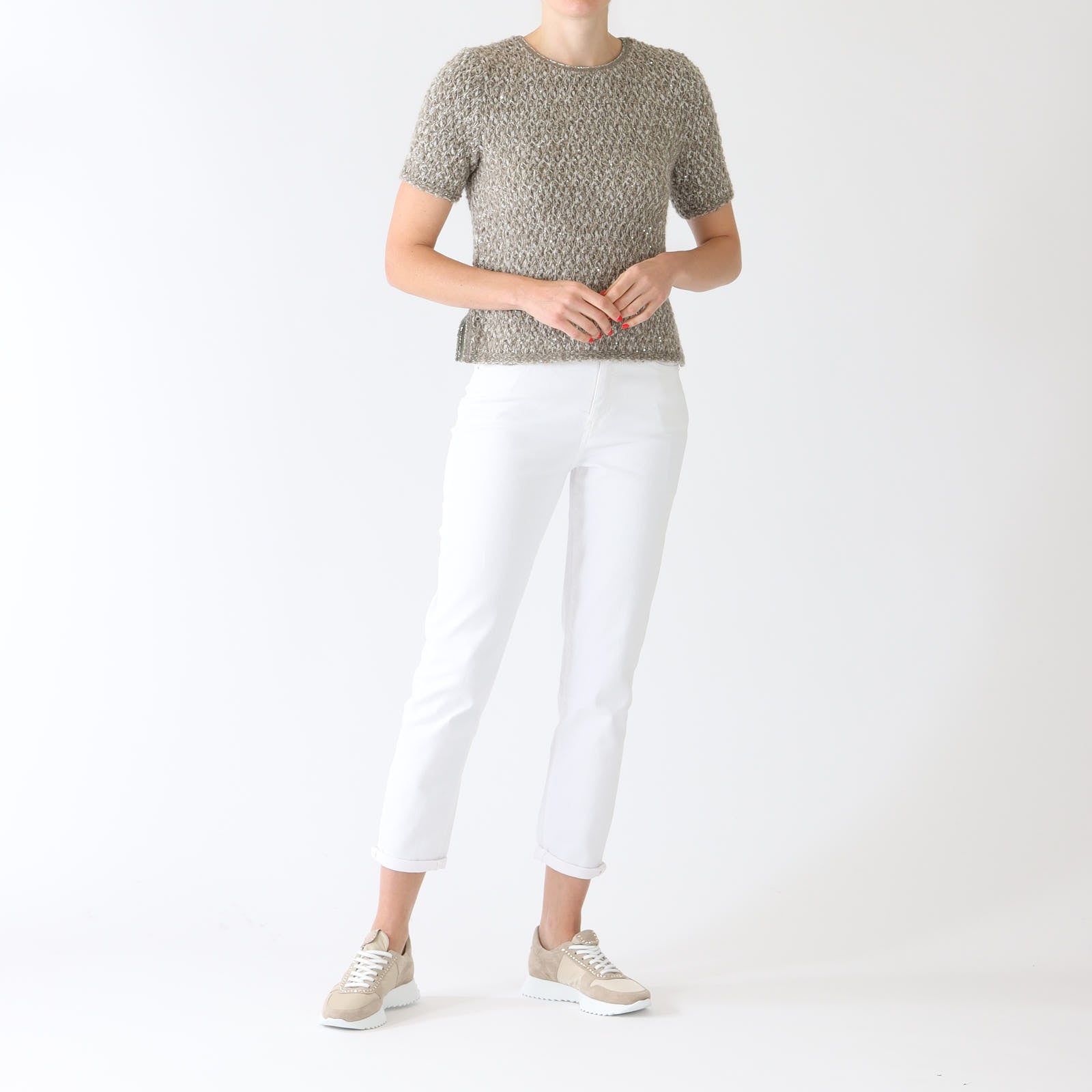 Sage Powder Textured Knit Sweater