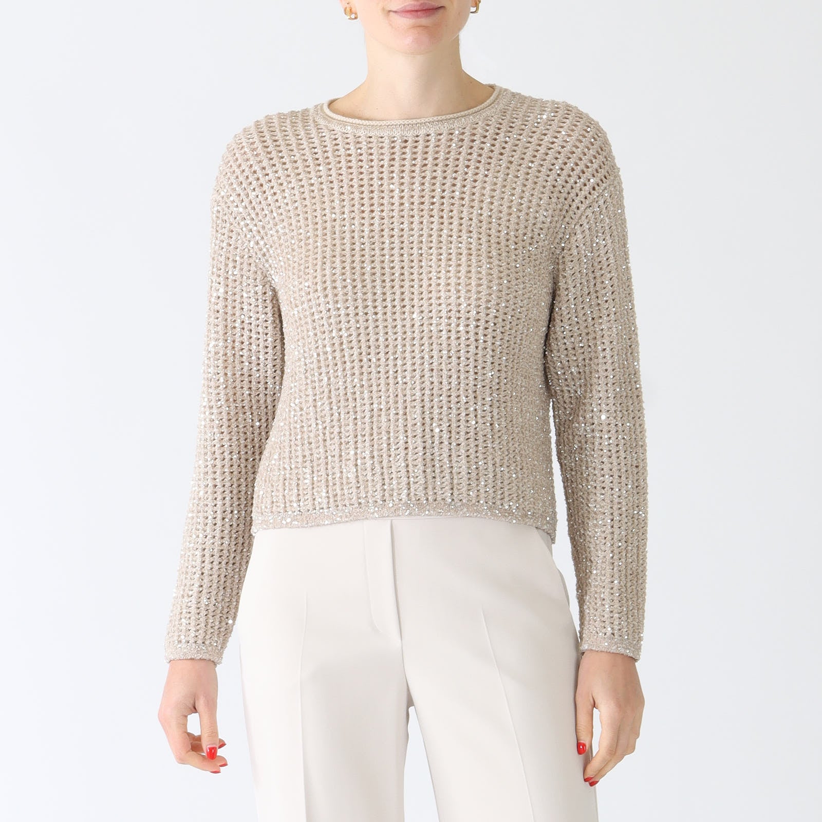 Deep Pearl Sequin Knit Sweater