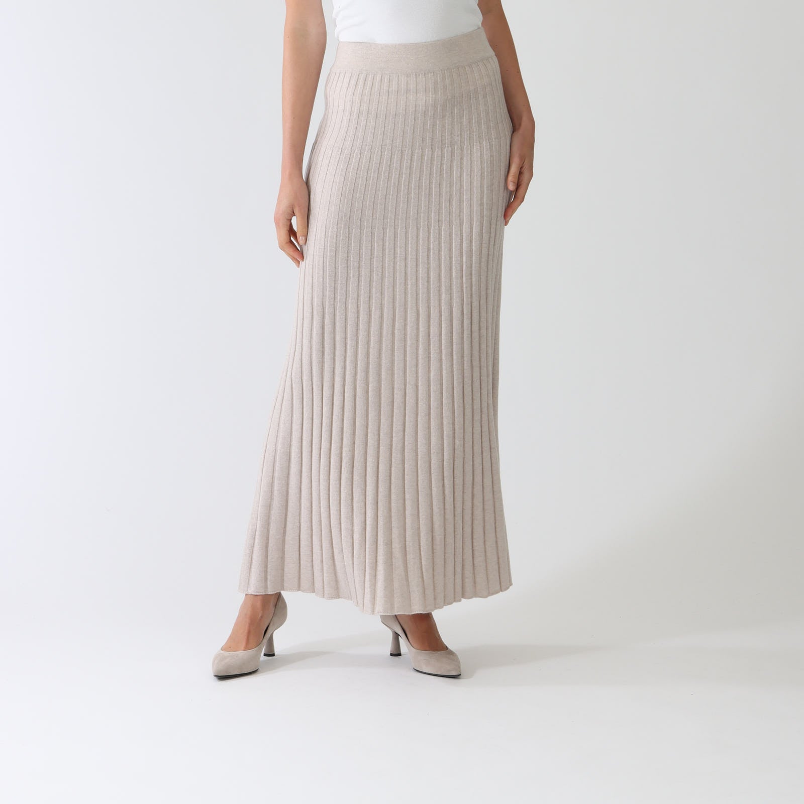 Sabbia Ribbed Cashmere Blend Maxi Skirt