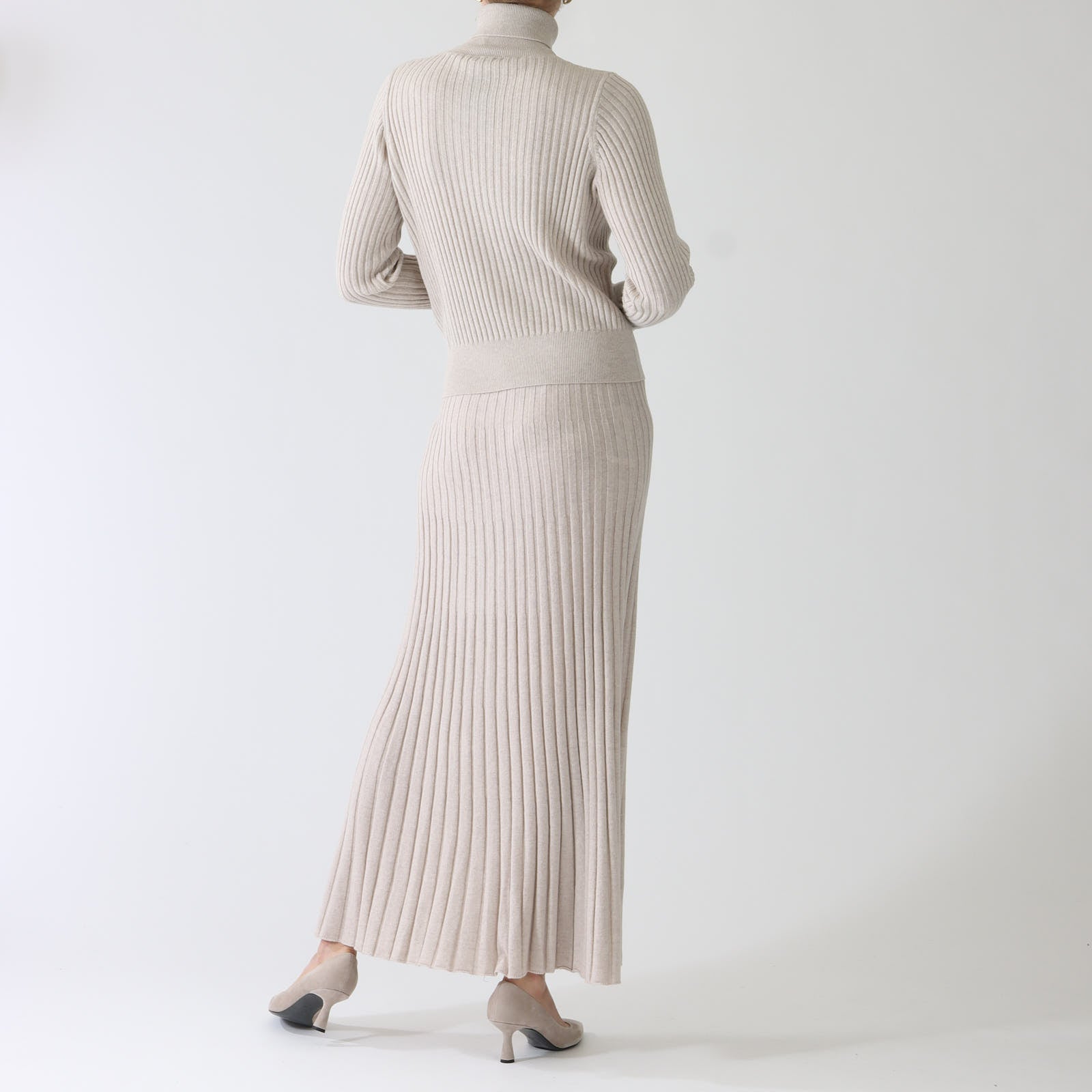 Sabbia Ribbed Cashmere Blend Maxi Skirt