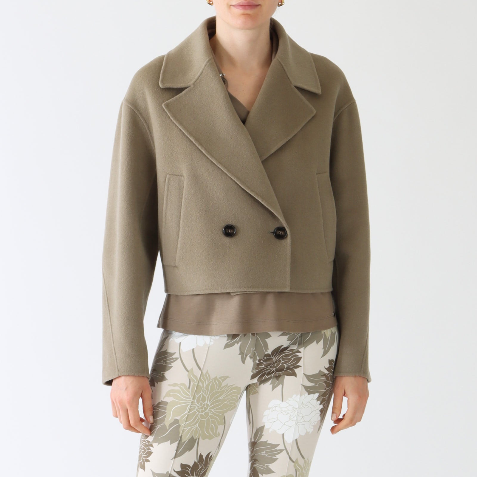 Sage Powder Boxy Wool Jacket