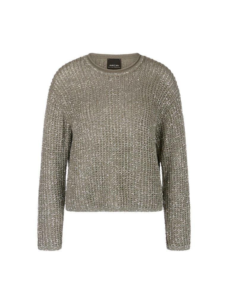 Sage Powder Sequin Knit Sweater